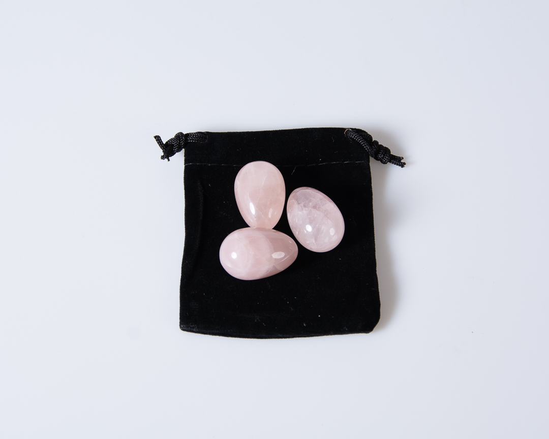 Egg Shaped Gemstone Chilling Stones & Black Pouch